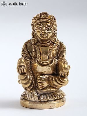 2" Small Brass Kubera - God of Wealth