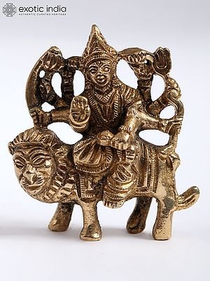 2" Small Brass Goddess Durga Sculpture