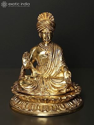 7" Swaminarayan (Sahajanand Swami) | Brass Statue