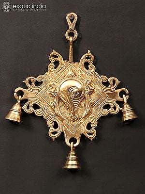 10" Wall Hanging Conch Bell in Brass