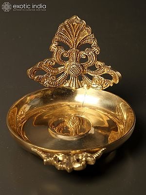 5" Designer Diya (Lamp) in Brass