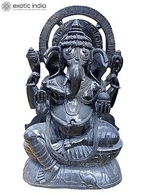 48" Statue Of Lord Ganesha | Black Stone