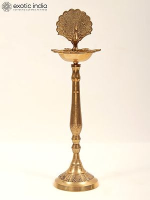 Seven Wicks Peacock Design Lamp (Inferior Quality)
