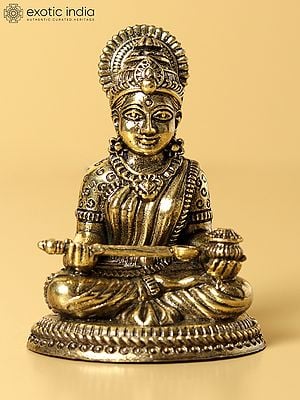 Small Brass Superfine Statue of Goddess Annapurna (Multiple Sizes)