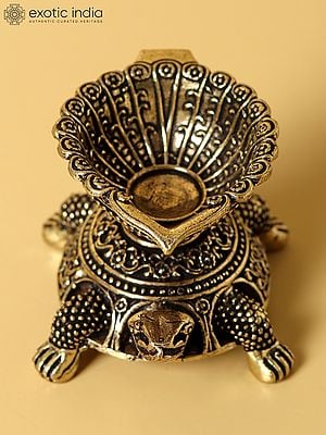 2" Small Brass Fine Vastu Diya of Turtle