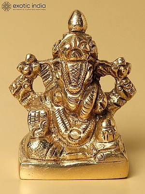 1" Small Brass Lord Ganesha Statue