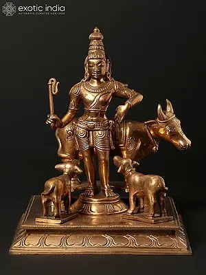 8" Lord Rajagopalaswamy Bronze Sculpture - A Form of Lord Krishna