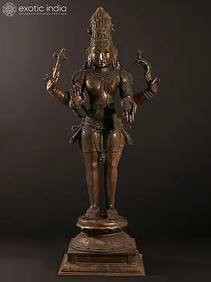 39" Large Lord Shiva as Pashupatinath Bronze Sculpture
