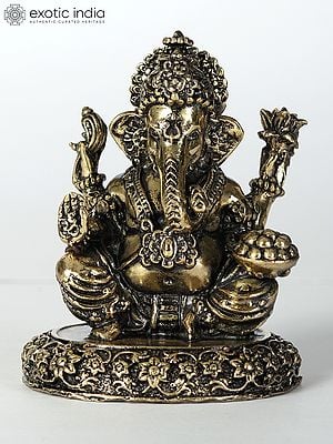 Small Blessing Lord Ganesha Brass Statue
