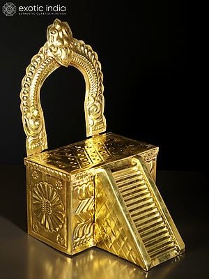 5" Small Brass Beautiful Diya of Tirupatibalaji and Goddess Lakshmi