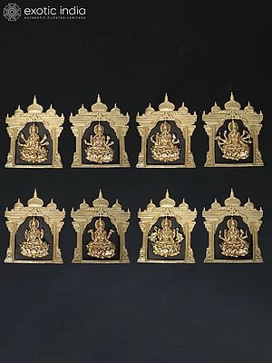 15" Brass Ashtalakshmi (Goddess of Prosperity and Wealth) | Wall Decor