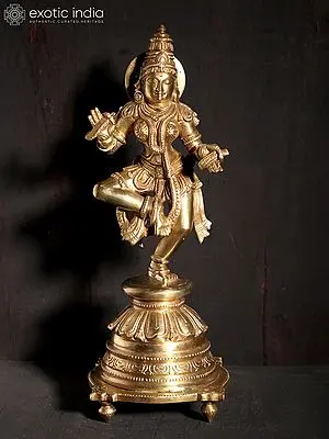 9" Standing Goddess Saraswati | Hoysala Art | Bronze Statue