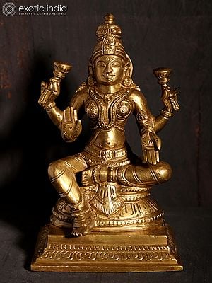 5" Small Four Armed Goddess Lakshmi | Hoysala Art | Bronze Statue
