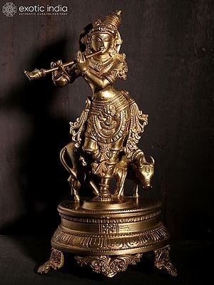 11" Lord Venugopal Kishna | Hoysala Art | Bronze Statue
