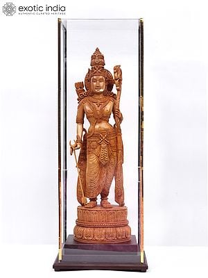19" Statue Of Lord Rama With Laminated Wood Frame