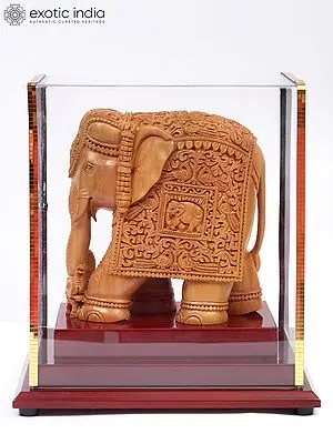8" Royal Elephant With Laminated Wood Frame