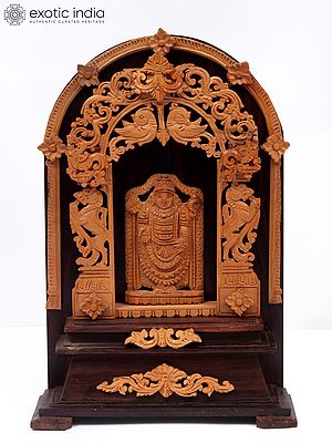 9" Wood Tirupati Balaji With Beautiful Carving