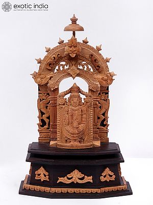 10" Wood Statue Of Standing Tirupati Balaji