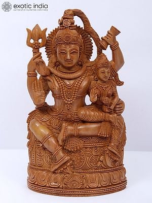 8" Beautiful Idol Of Lord Shiva And Goddess Parvati
