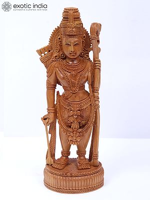10" Attractive Wood Statue Of Lord Ram