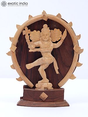 3" Small Nataraja Wood Statue
