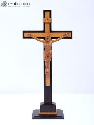 10" Wood Statue Of Christ On The Cross