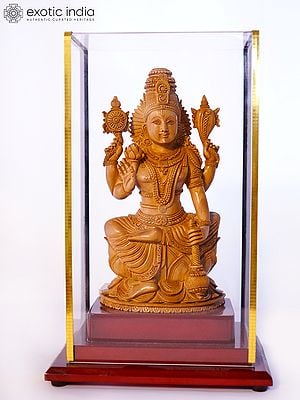 9" Sitting Lord Vishnu | Sandalwood Carved Statue