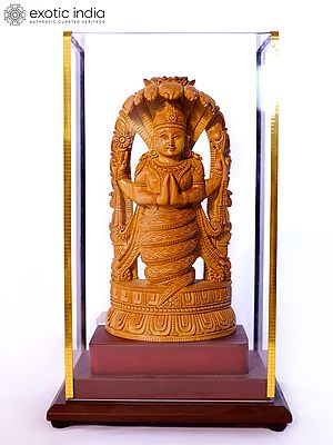 9" Maharshi Patanjali - Avatara of Adishesha | Sandalwood Carved Statue