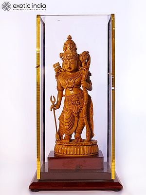 9" Lord Shri Ram - Seventh Incarnation of Lord Vishnu | Sandalwood Carved Statue