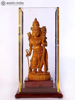 9" Lord Shri Ram - Seventh Incarnation of Lord Vishnu | Sandalwood Carved Statue