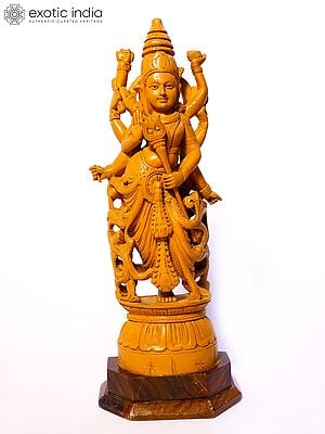 13" Eight Hands Standing Lord Shiva | Sandalwood Carved Statue
