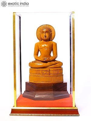 8" Swami Mahavir Jain | Sandalwood Carved Statue