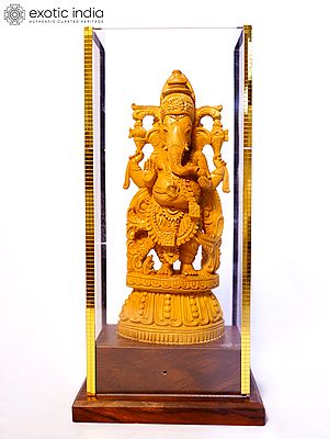 8" Standing Lord Ganesha | Sandalwood Carved Statue