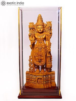20" Standing Lord Vishnu (Perumal) | Sandalwood Carved Statue