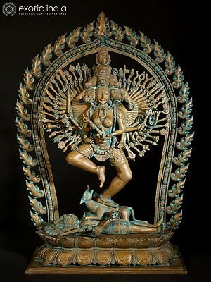 30" Goddess Guhya Kali Tandava (Panchaloha Bronze From Swamimalai)