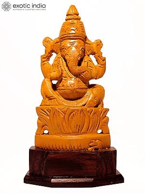 6" Small Blessing Lord Ganesha | Sandalwood Carved Statue