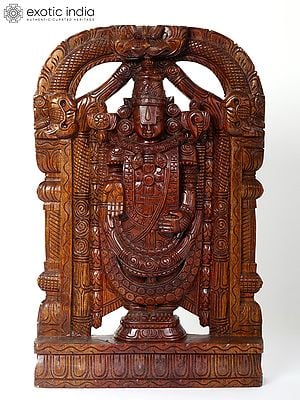 18" Wood Carved Tirupati Balaji (Lord Venkateshwara)