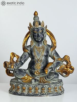 21" Tibetan Buddhist God of Wealth - Lord Kubera | Brass Statue