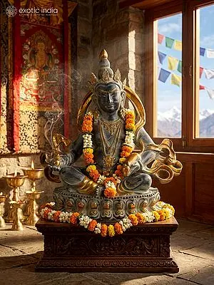21" Tibetan Buddhist God of Wealth - Lord Kubera | Brass Statue