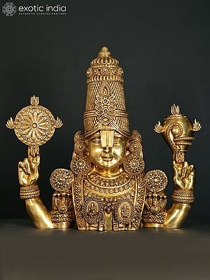 30" Large Tirupati Balaji (Venkateshvara) Bust | Brass Statue | Standing and Wall Hanging Both
