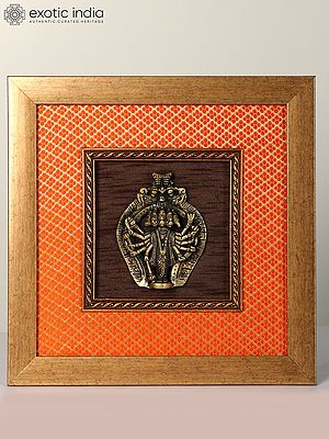 13" Wood Framed Panchmukhi Lord Hanuman | Wall Hanging
