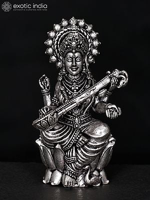 Small Superfine Maa Saraswati Brass Idol