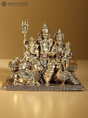 6" Superfine Lord Shiva Family | Brass Statue