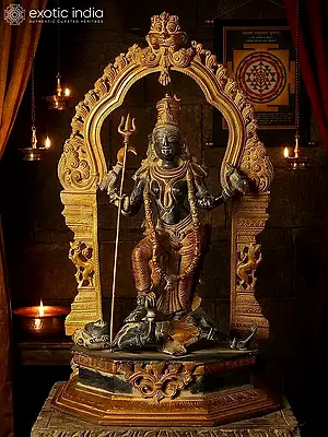 21" Brass Idol Of Goddess Mahakali