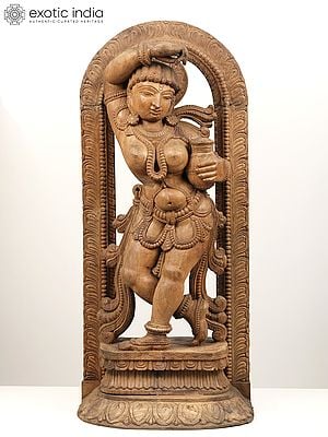 41" Dancing Apsara | Wood Carved Statue