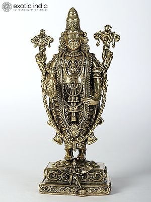6" Tirupati Balaji (Lord Venkateshwara) Brass Statue