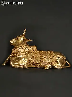Huge Nandi - Vahana of Lord Shiva | Brass Statue