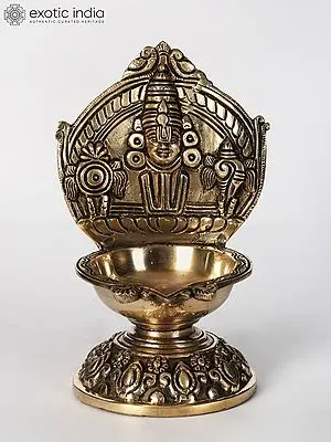 9" Brass Beautiful Lord Balaji Lamp