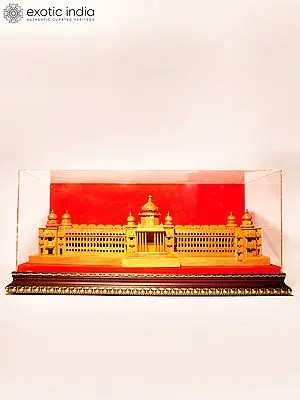 24" Wood Beautiful Palace Of Mysuru | With Hand Carved | Decorative Showpiece