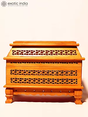 6" Wood Beautiful Floral Jewellery Box